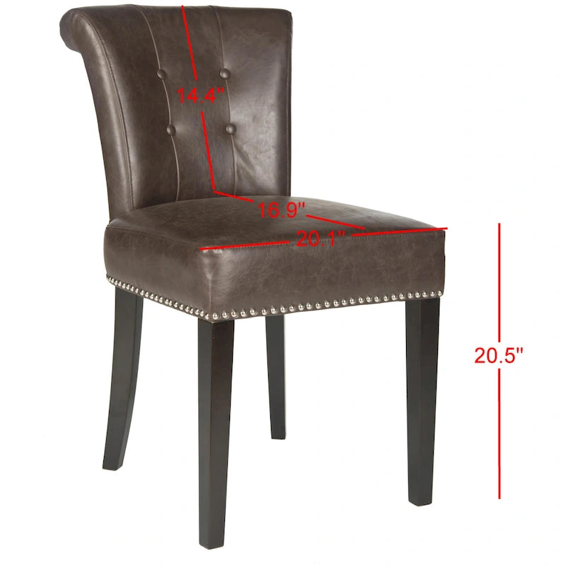 Chaise de salle à manger en tissu anthracite avec des pieds finition espresso