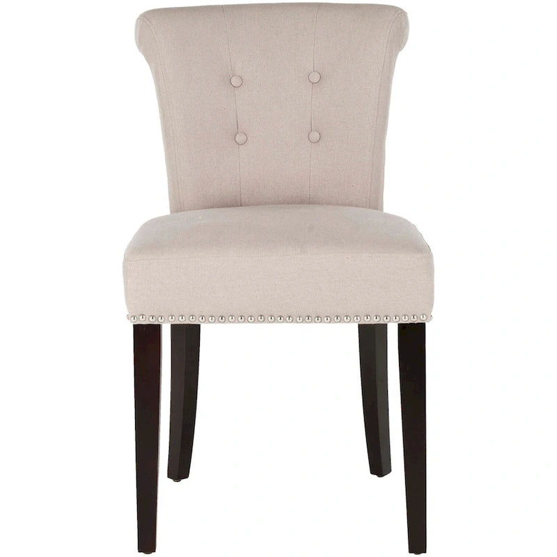 Chaise de salle à manger en tissu anthracite avec des pieds finition espresso