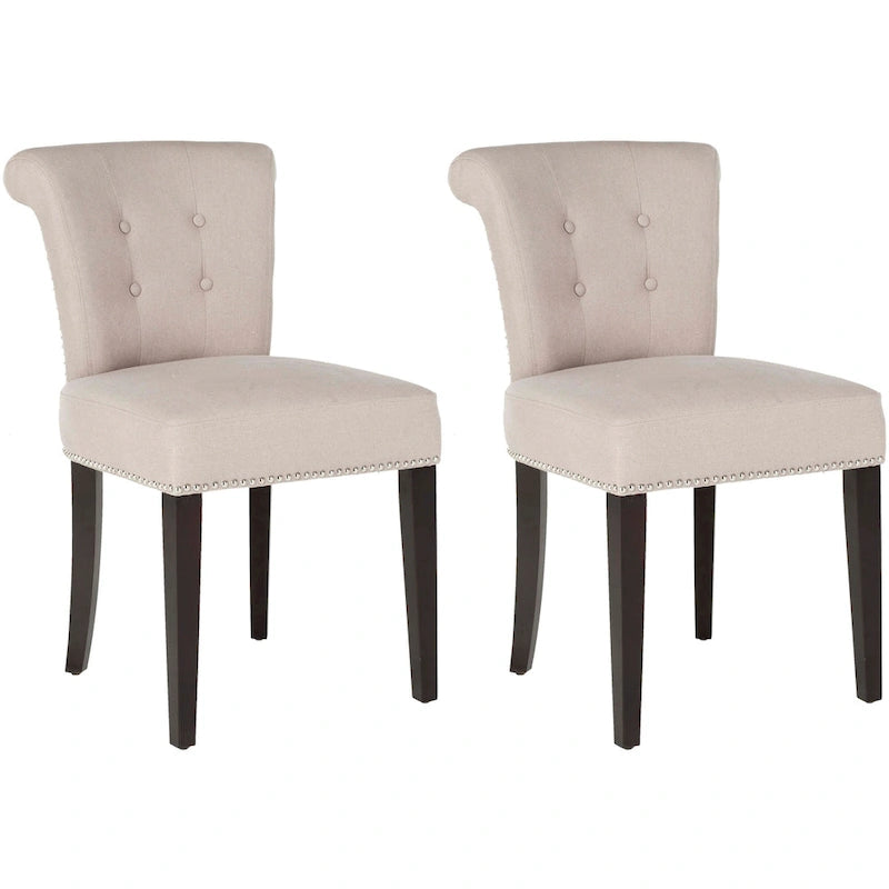 Chaise de salle à manger en tissu anthracite avec des pieds finition espresso