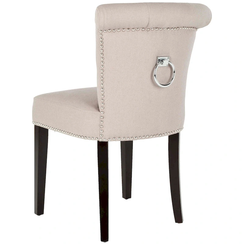 Chaise de salle à manger en tissu anthracite avec des pieds finition espresso