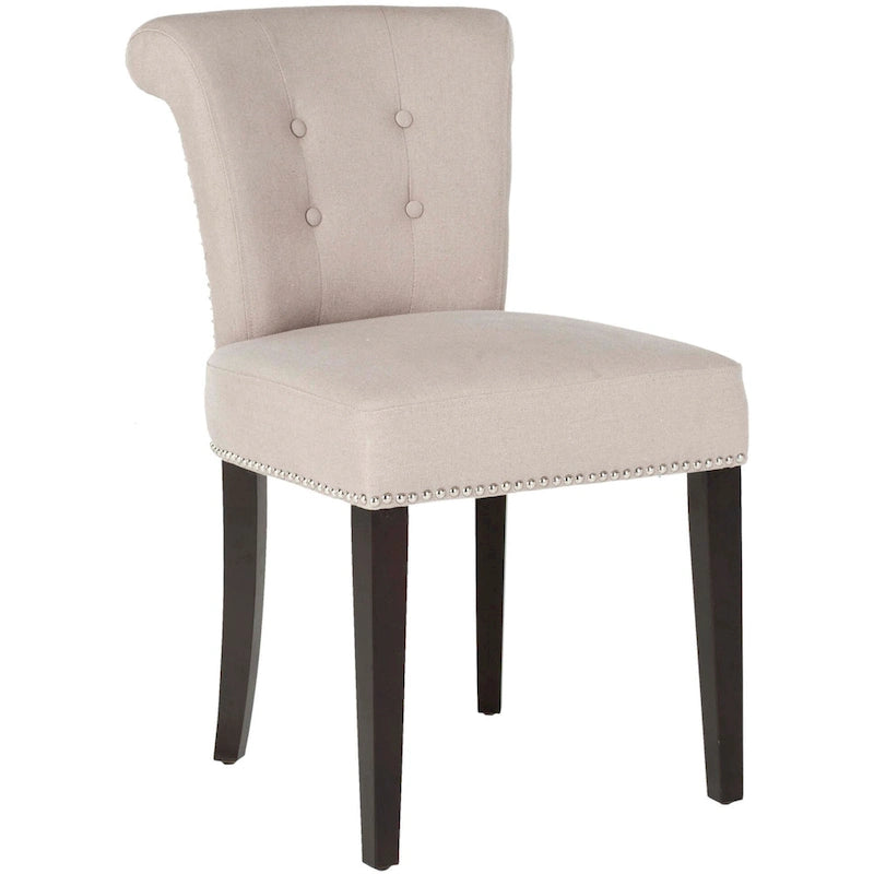 Chaise de salle à manger en tissu anthracite avec des pieds finition espresso