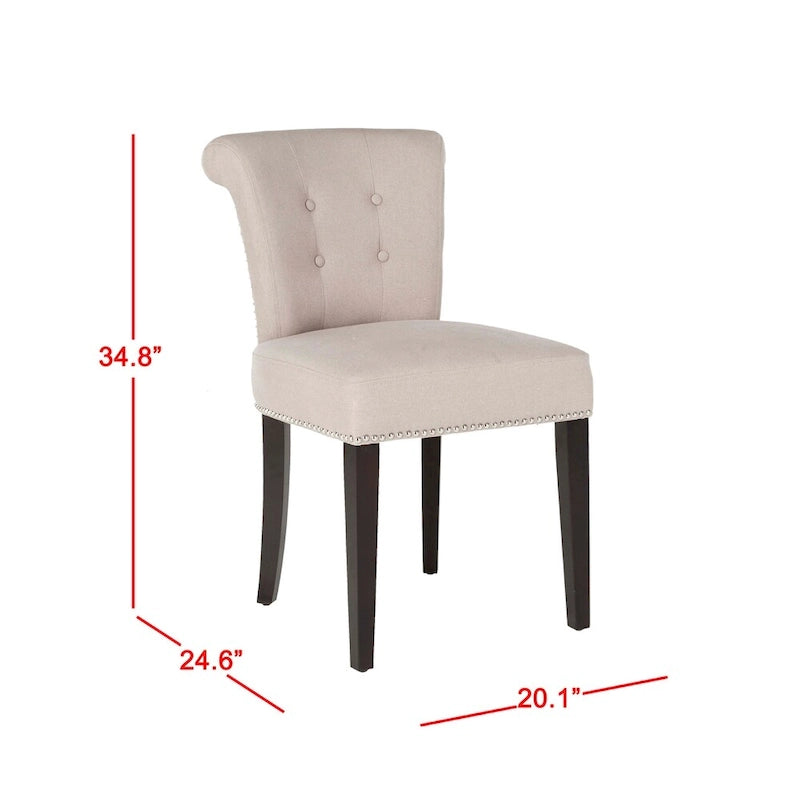 Chaise de salle à manger en tissu anthracite avec des pieds finition espresso