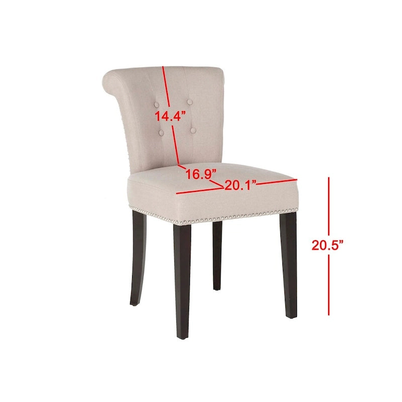 Chaise de salle à manger en tissu anthracite avec des pieds finition espresso