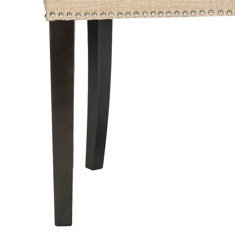 Chaise de salle à manger en tissu anthracite avec des pieds finition espresso