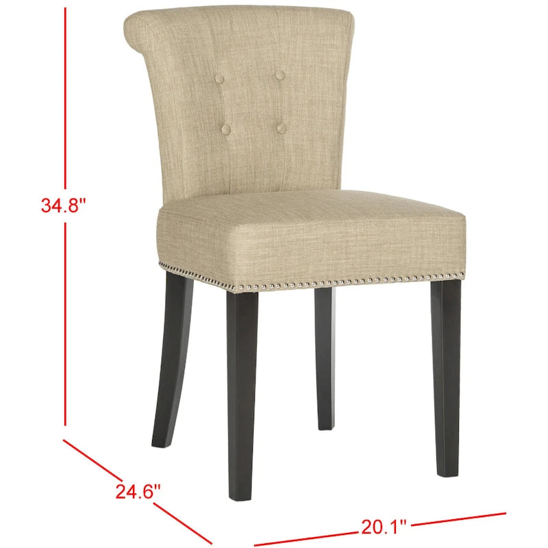 Chaise de salle à manger en tissu anthracite avec des pieds finition espresso