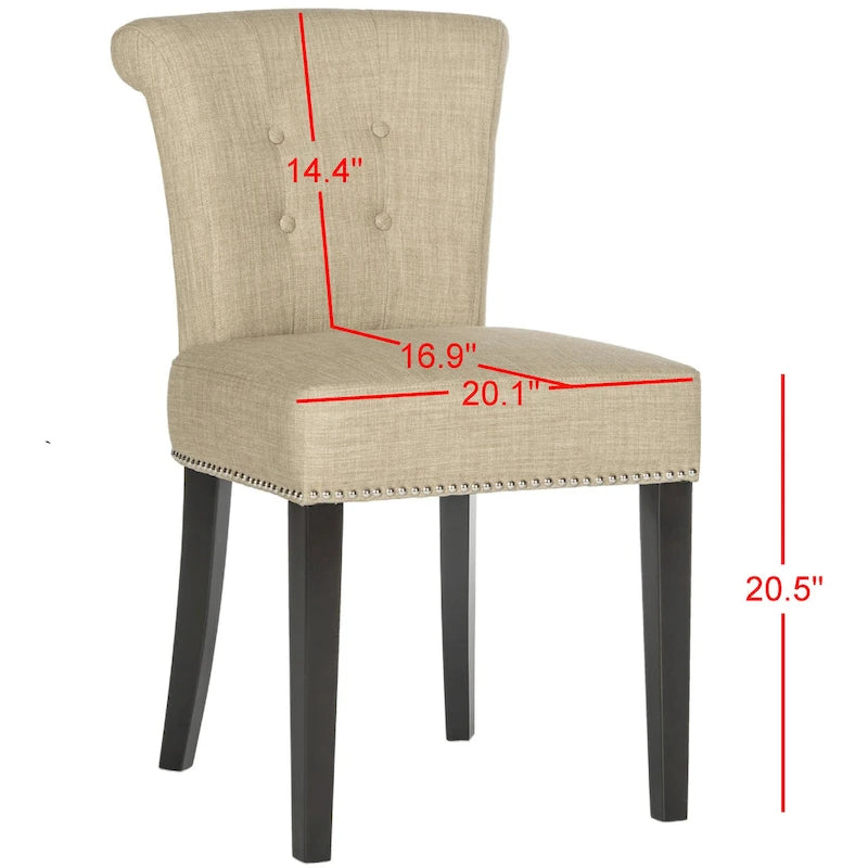 Chaise de salle à manger en tissu anthracite avec des pieds finition espresso