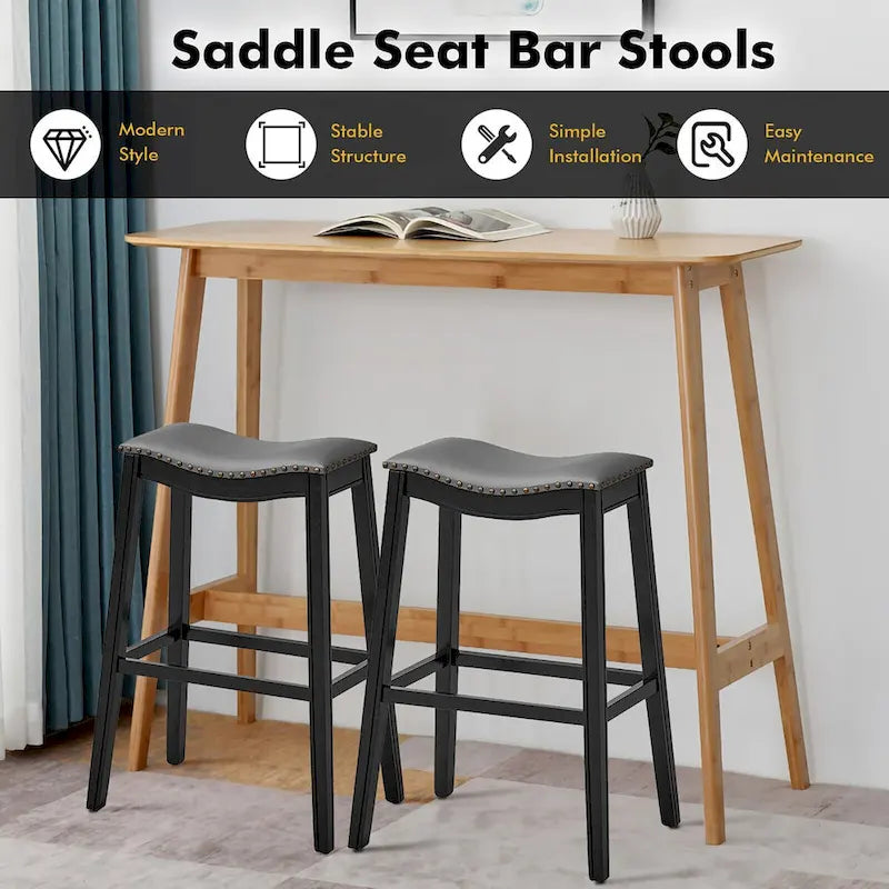 Tabourets de bar à selle Hauteur de bar Chaises de cuisine avec caoutchouc