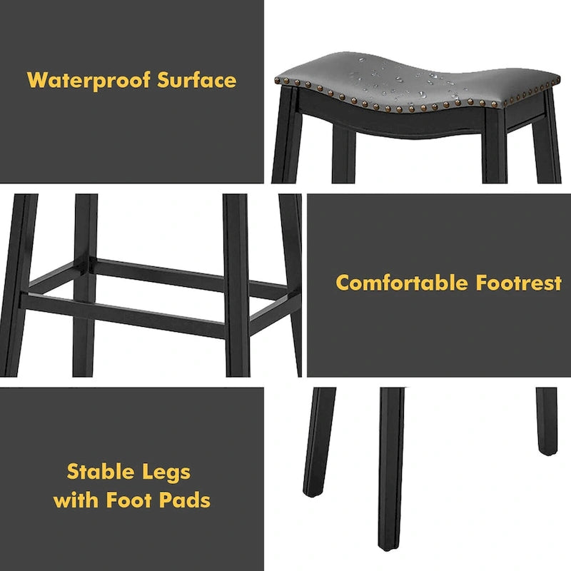 Tabourets de bar à selle Hauteur de bar Chaises de cuisine avec caoutchouc