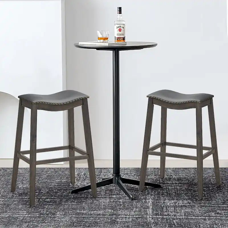 Tabourets de bar à selle Hauteur de bar Chaises de cuisine avec caoutchouc