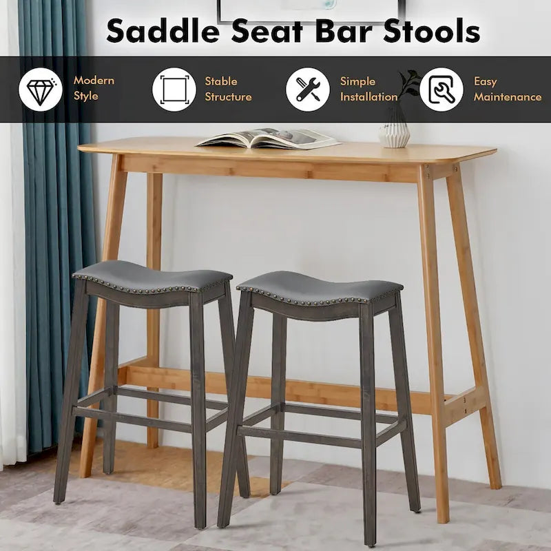 Tabourets de bar à selle Hauteur de bar Chaises de cuisine avec caoutchouc