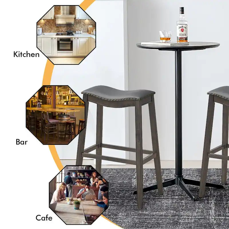 Tabourets de bar à selle Hauteur de bar Chaises de cuisine avec caoutchouc