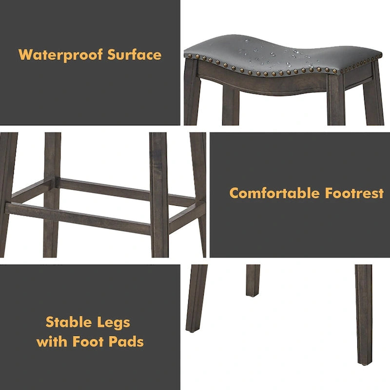 Tabourets de bar à selle Hauteur de bar Chaises de cuisine avec caoutchouc