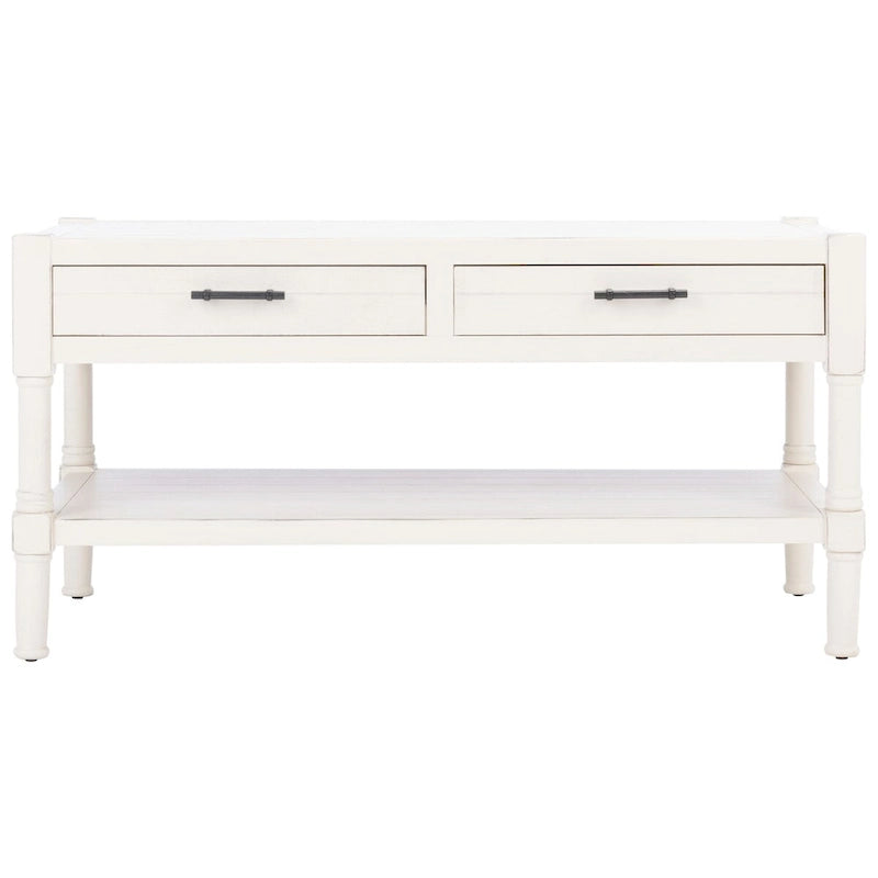 Table basse avec étagère inférieure et 2 tiroirs