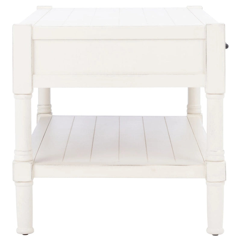 Table basse avec étagère inférieure et 2 tiroirs