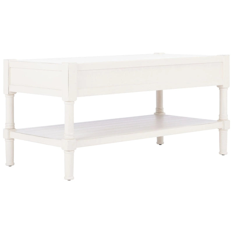 Table basse avec étagère inférieure et 2 tiroirs