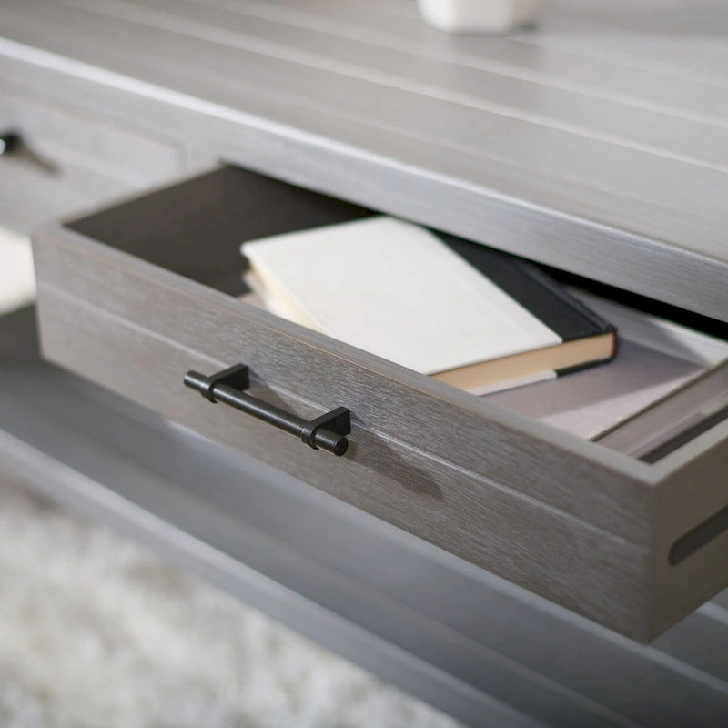 Table basse avec étagère inférieure et 2 tiroirs