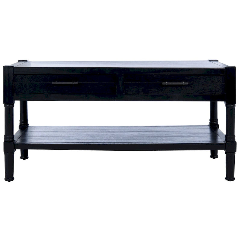 Table basse avec étagère inférieure et 2 tiroirs