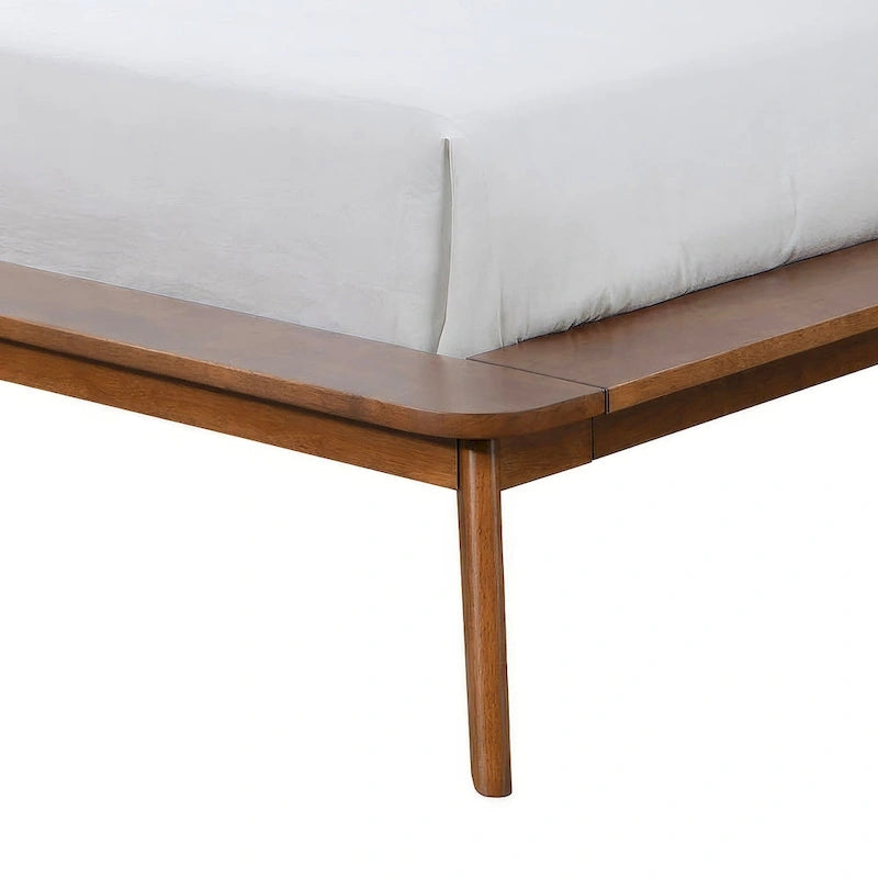 Lit plate-forme bas en bois de style Mid-century