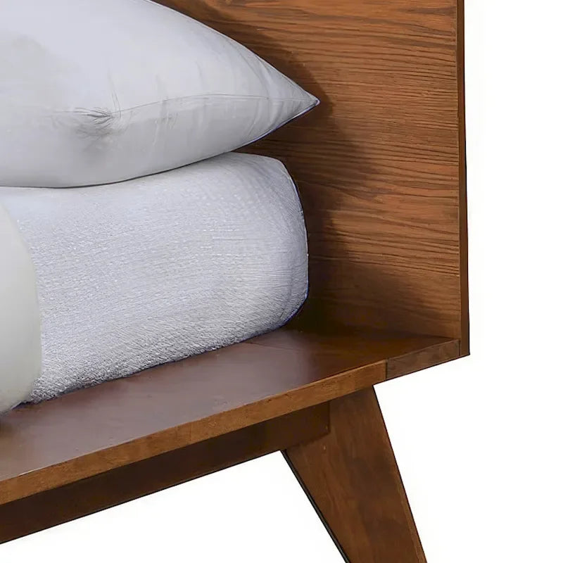 Lit plate-forme bas en bois de style Mid-century