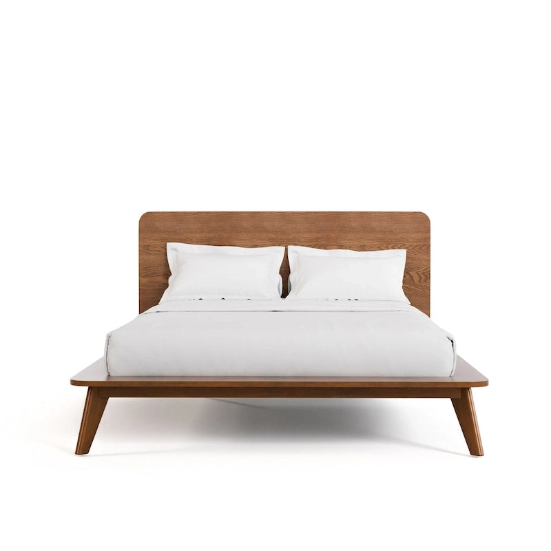 Lit plate-forme bas en bois de style Mid-century