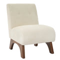 Fauteuil d'appoint sans accoudoirs en velours côtelé avec pieds en bois massif et assise rembourrée