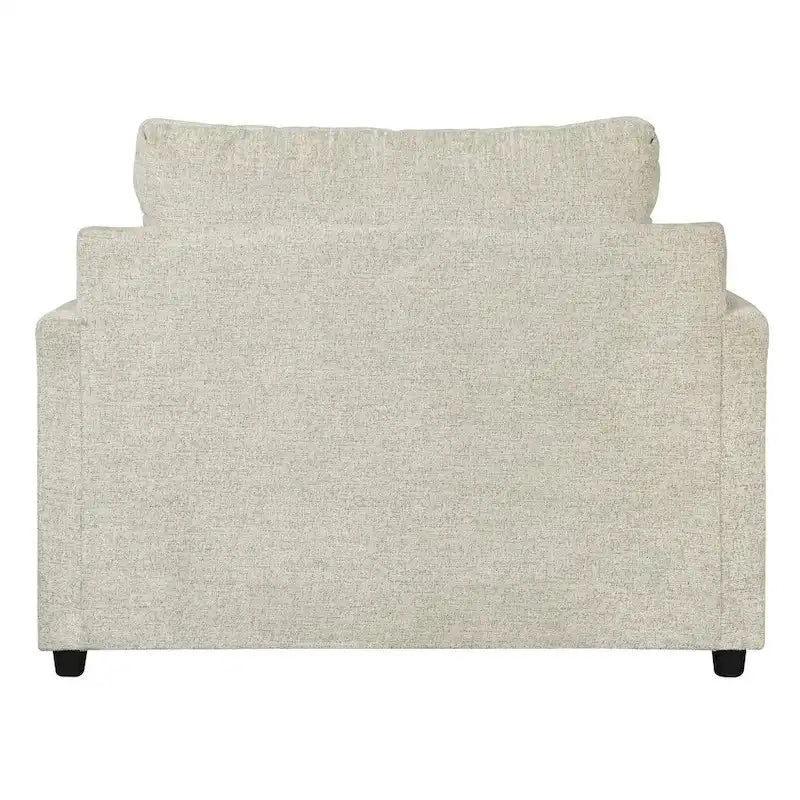 Fauteuil crapaud et demi en tissu avec coussin d'assise en T, gris clair