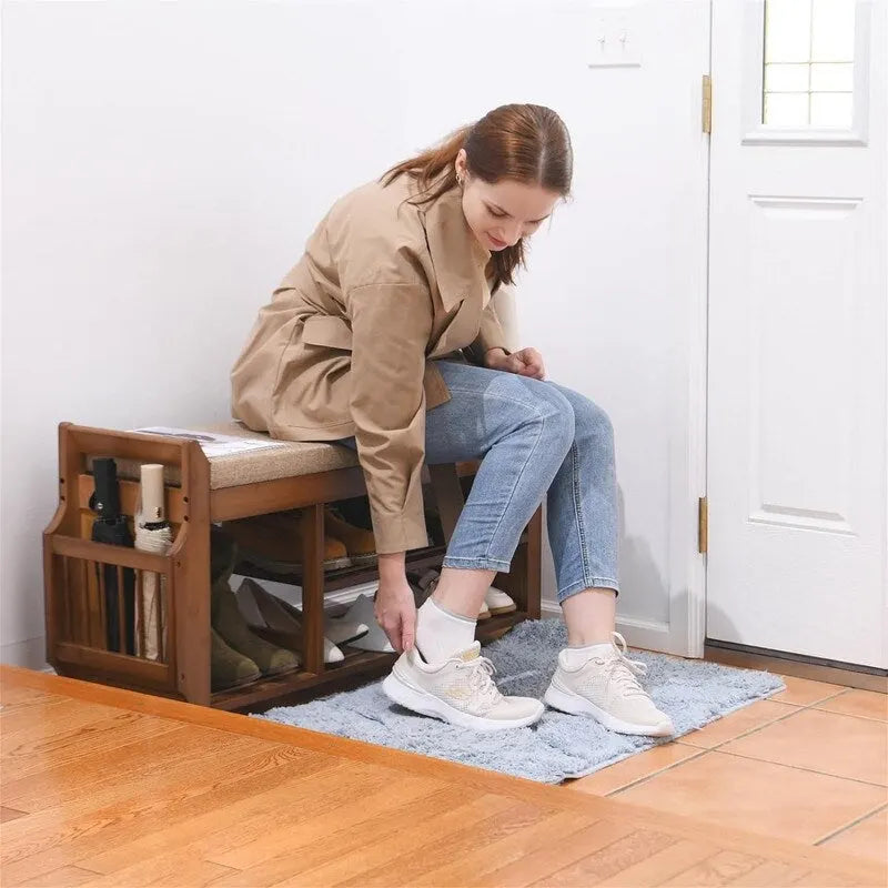 Banc à chaussures à 2 niveaux