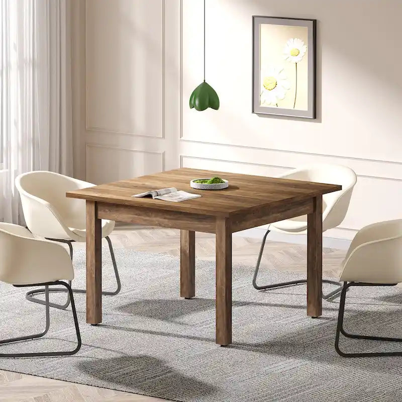 Table de conférence carrée avec pieds en bois massif pour salle de réunion