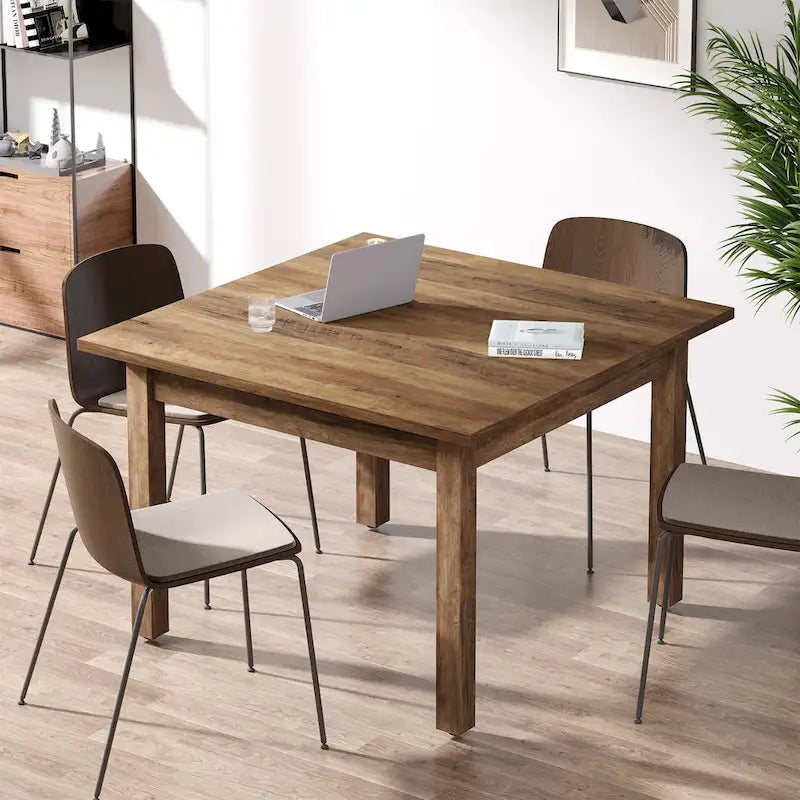Table de conférence carrée avec pieds en bois massif pour salle de réunion