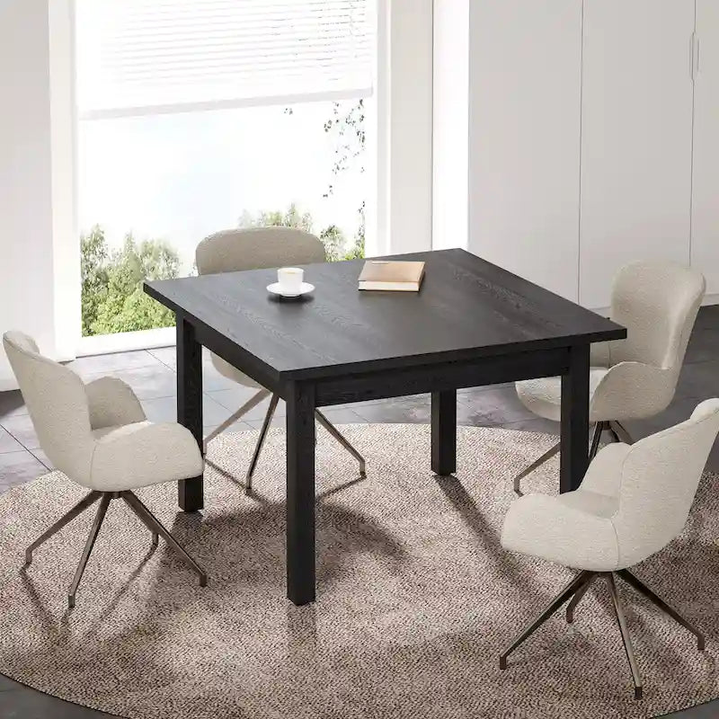 Table de conférence carrée avec pieds en bois massif pour salle de réunion