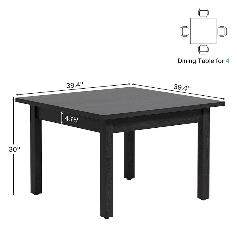 Table de conférence carrée avec pieds en bois massif pour salle de réunion