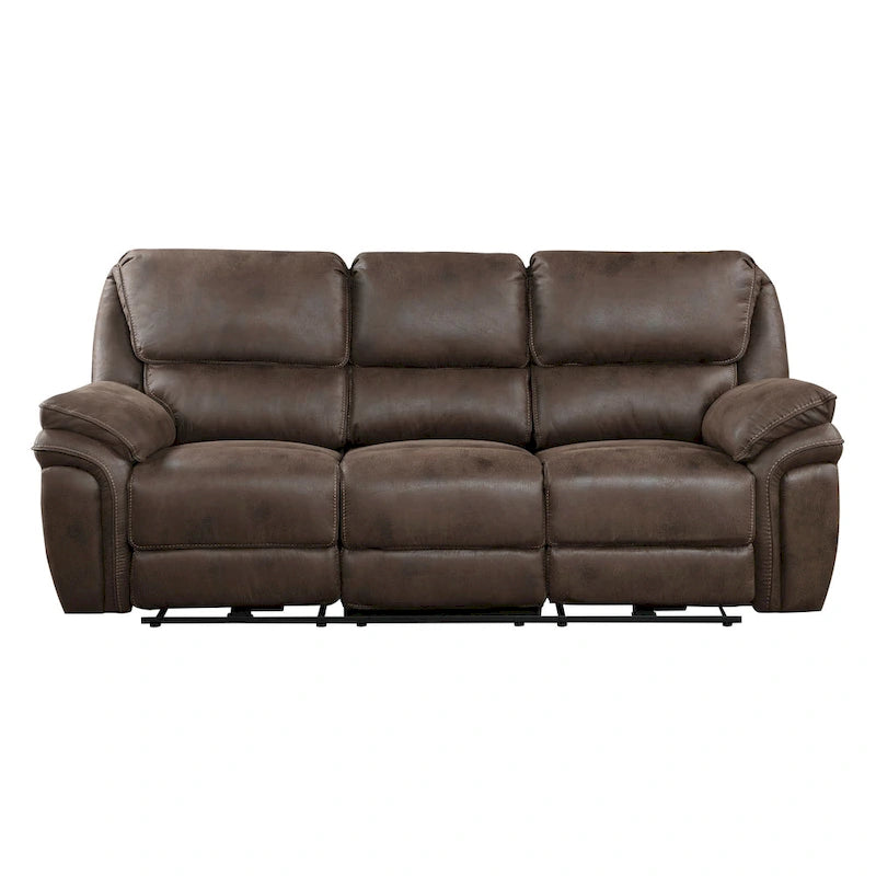Canapé inclinable double électrique, port de chargement USB microfibre marron