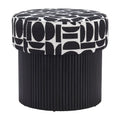 Pouf de rangement noir et blanc