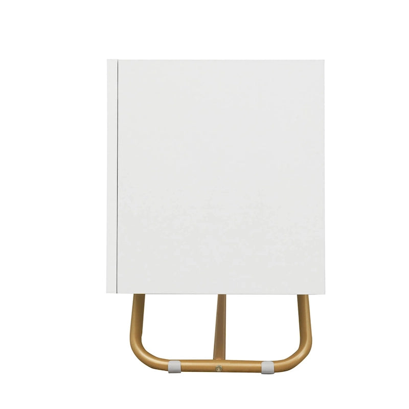 Meuble TV avec base en métal doré