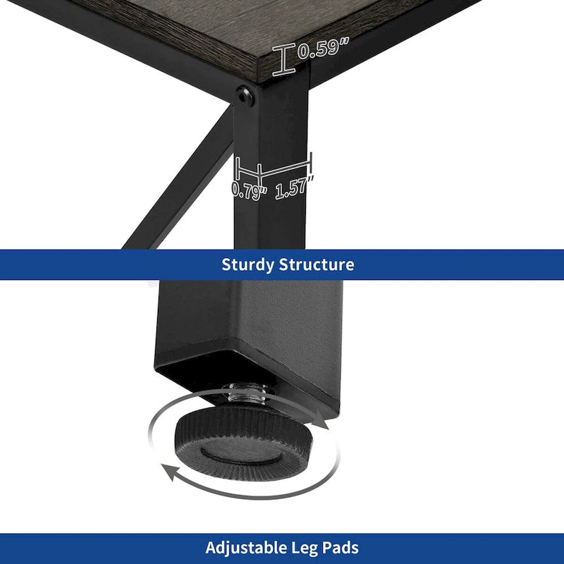 Bureau réversible en L avec étagères de rangement, bureau d'angle pour ordinateur et jeux