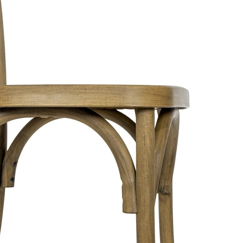 Chaise à dossier croisé en résine imitation bois, qualité commerciale, intérieur/extérieur