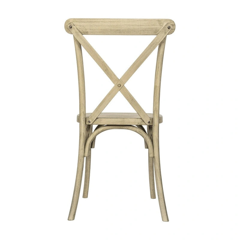 Chaise à dossier croisé en résine imitation bois, qualité commerciale, intérieur/extérieur