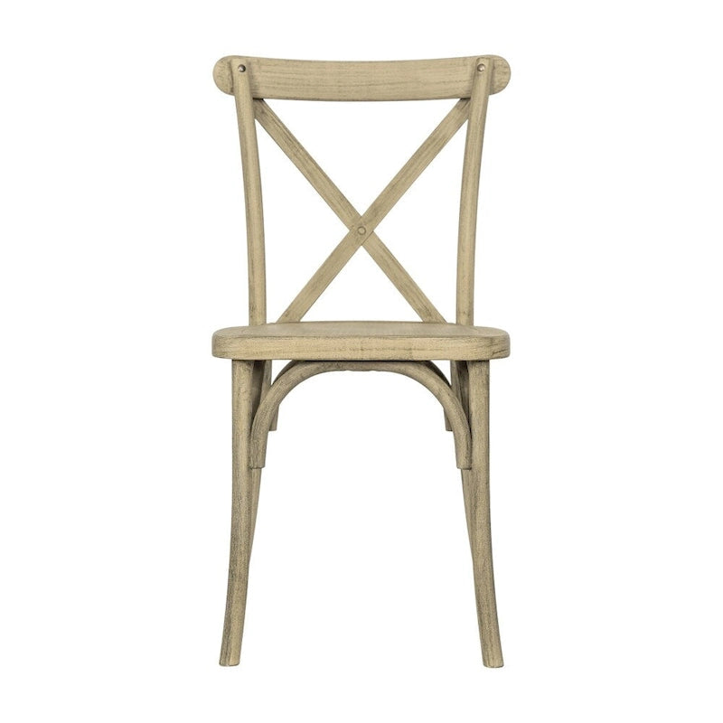 Chaise à dossier croisé en résine imitation bois, qualité commerciale, intérieur/extérieur