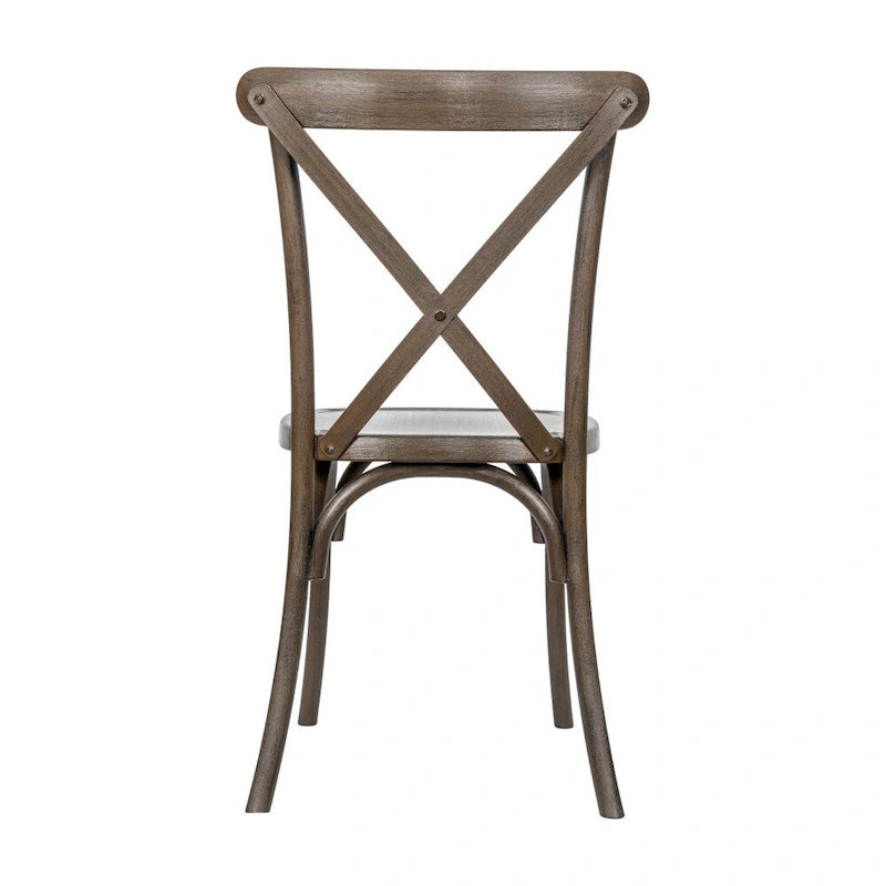 Chaise à dossier croisé en résine imitation bois, qualité commerciale, intérieur/extérieur