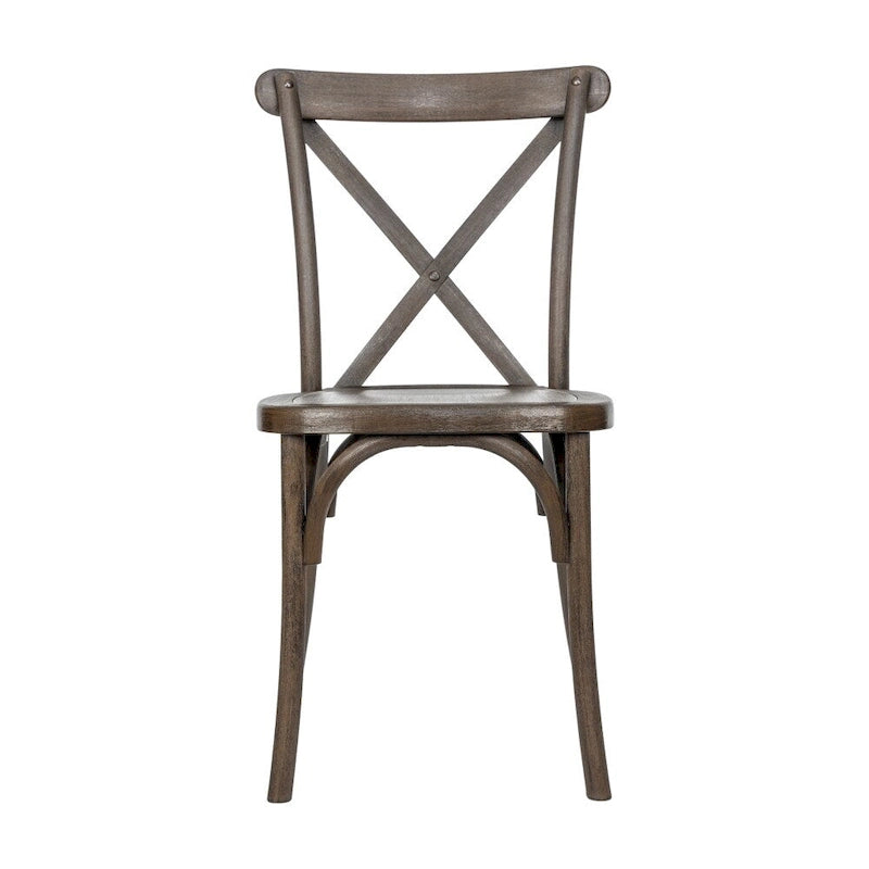 Chaise à dossier croisé en résine imitation bois, qualité commerciale, intérieur/extérieur