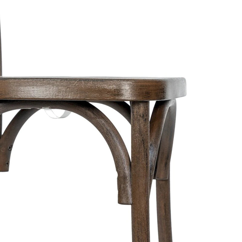 Chaise à dossier croisé en résine imitation bois, qualité commerciale, intérieur/extérieur