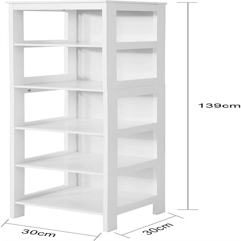 Meuble de rangement haut de salle de bain blanc avec étagères et tiroirs